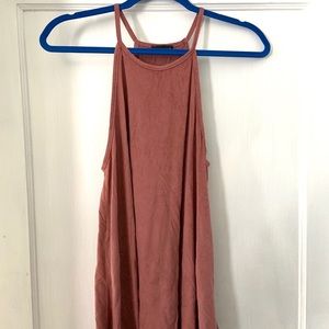 Slinky blush pink velvet tank top